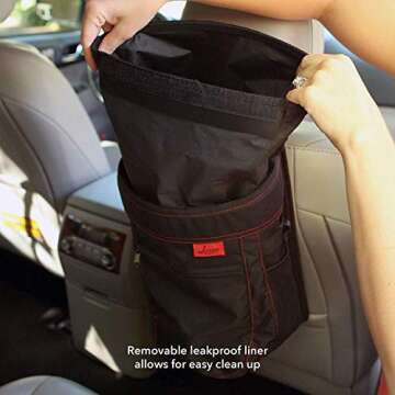 Lusso Gear Spill-Proof Car Trash Can, 2.5 Gallon
