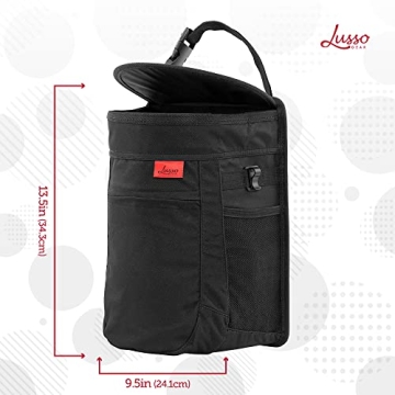 Lusso Gear Spill-Proof Car Trash Can, 2.5 Gallon