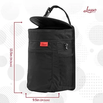Lusso Gear Spill-Proof Car Trash Can, 2.5 Gallon