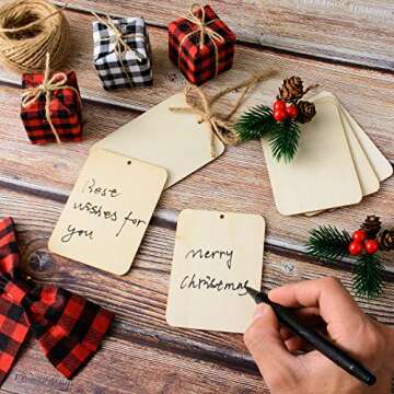 60 Wooden Tags for DIY Crafts & Holiday Decorations