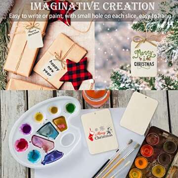 60 Wooden Tags for DIY Crafts & Holiday Decorations