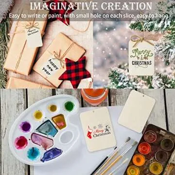 60 Wooden Tags for DIY Crafts & Holiday Decorations