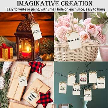 60 Wooden Tags for DIY Crafts & Holiday Decorations