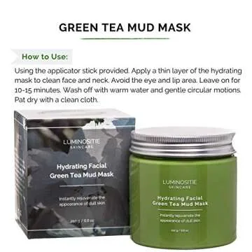 Hydrating Green Tea Mud Mask for Radiant Skin 250g