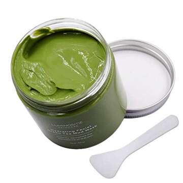 Hydrating Facial Green Tea Mud Mask - Instantly Rejuvenate Appearance Of Dull Skin - Calms Redness & Irritation - French Green Clay - Hyaluronic Acid, Vitamin E & Vitamin B3 250g - Vegan