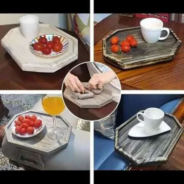 Vesuna Wooden Sofa Arm Tray - Stylish Couch Accessory