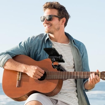 MOLIBYME Guitar Phone Holder - Adjustable Mount for Guitars, Ideal for Video Recording and Live Stre...