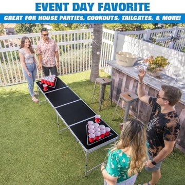 GoPong 8-Foot Portable Beer Pong Table for Parties