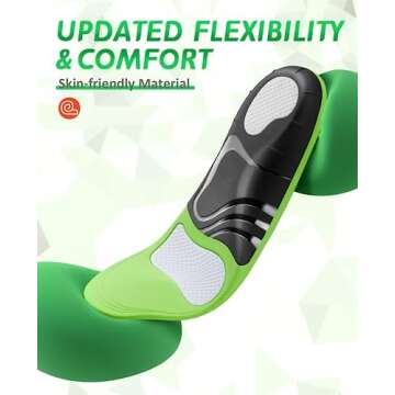 Plantar Fasciitis Arch Support Insoles, Heavy Duty Support (220+lbs) Orthotic Inserts for Flat Feet/Feet Pain Relief/Pronation, Shock-Absorb Shoes Insoles for Men & Women Standing,XS