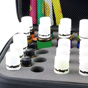 “This Girl is Essentially SpOILed” Essential Oil Carrying Case Holds 30 5ml/10ml/15ml Bottles; Black Nylon Travel-Friendly Foam-Padded Organizer with Handle and Zipper