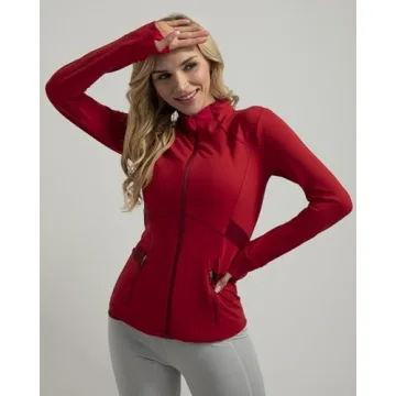 QueenieK Women's Slim Fit Workout Jacket - Shapes & Breathes