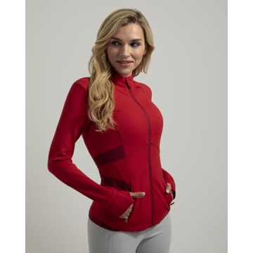 QueenieK Women's Slim Fit Workout Jacket - Shapes & Breathes