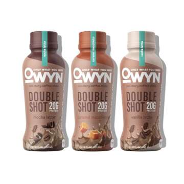 OWYN Only What You Need Doubleshot Dairy Free Keto Protein Coffee Shake, Variety Pack, 0g sugar, 20g...