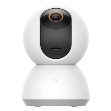 Xiaomi Smart Camera C300, 2K Clarity, 360° Vision, AI Human Detection, F1.4 Large Aperture and 6P Lens, Enhanced Color Night Vision in Low Light, Full Encryption for Privacy Protection, White