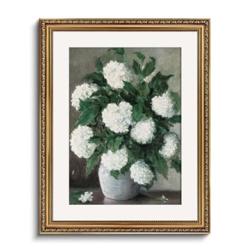InSimSea Retro Gold Framed Hydrangea Wall Art 16x20