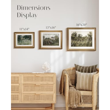 InSimSea Retro Gold Framed Hydrangea Wall Art 16x20