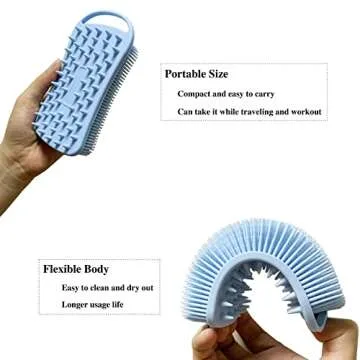 2 PC Silicone Body Shampoo Brush for All Skin Types