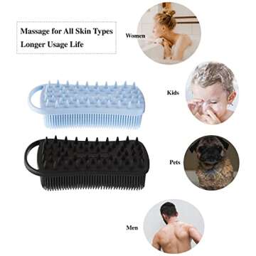 2 PC Silicone Body Shampoo Brush for All Skin Types