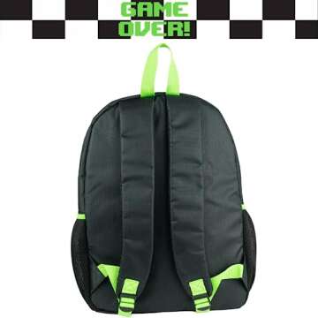 RALME Game Over Gamer Backpack for Boys, 16 inch, Black