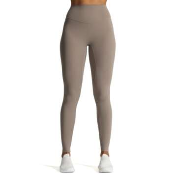 Aoxjox High Waisted Workout Leggings for Women Tummy Control Buttery Soft Yoga Metamorph Deep V Pants 27" (Driftwood, Small)