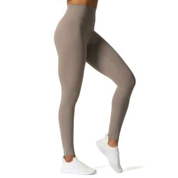 Aoxjox High Waisted Workout Leggings for Women Tummy Control Buttery Soft Yoga Metamorph Deep V Pants 27" (Driftwood, Small)