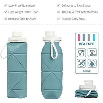 SPECIAL MADE Collapsible Water Bottles Cups Leakproof Valve Reusable BPA Free Silicone Foldable Travel Water Bottle Cup for Gym Camping Hiking Travel Sports Lightweight Durable (Four color mix)