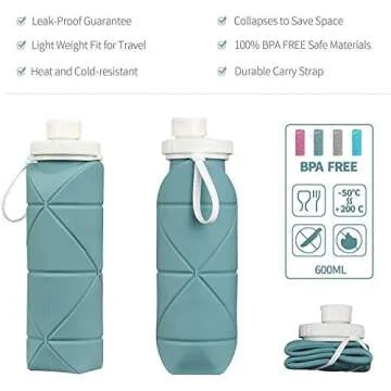 SPECIAL MADE Collapsible Water Bottles Cups Leakproof Valve Reusable BPA Free Silicone Foldable Travel Water Bottle Cup for Gym Camping Hiking Travel Sports Lightweight Durable (Four color mix)