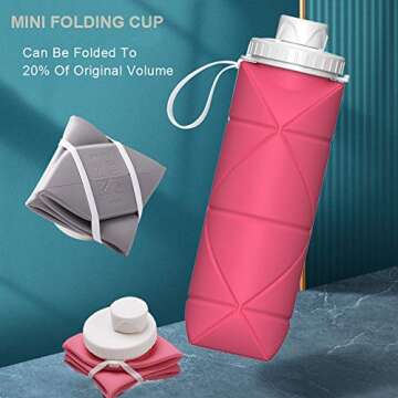 SPECIAL MADE Collapsible Water Bottles Cups Leakproof Valve Reusable BPA Free Silicone Foldable Travel Water Bottle Cup for Gym Camping Hiking Travel Sports Lightweight Durable (Four color mix)