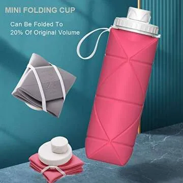 SPECIAL MADE Collapsible Water Bottles Cups Leakproof Valve Reusable BPA Free Silicone Foldable Travel Water Bottle Cup for Gym Camping Hiking Travel Sports Lightweight Durable (Four color mix)