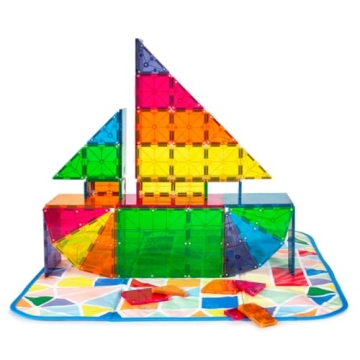 MAGNA-TILES 84-Piece Magnetic Set with Storage Bin