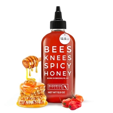 Bees Knees Spicy Honey, 12.5 oz Pure Honey Infused with Oleoresin Habanero Peppers, Gluten Free, Pal...