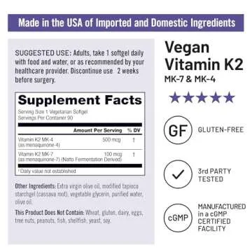 NatureWise Vegan Vitamin K2 Supplement for Bone Health