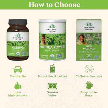 ORGANIC INDIA Moringa Powder - Moringa Oleifera Leaf Herbal Supplement, Green Superfood, Nutrient Dense, Pure Plant Protein, Vitamin A, E, K, Iron, Calcium, Fiber, Vegan, USDA Certified Organic - 8 oz