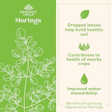 ORGANIC INDIA Moringa Powder - Moringa Oleifera Leaf Herbal Supplement, Green Superfood, Nutrient Dense, Pure Plant Protein, Vitamin A, E, K, Iron, Calcium, Fiber, Vegan, USDA Certified Organic - 8 oz