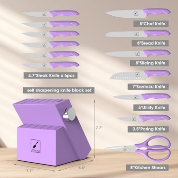 imarku Lavender Kitchen Knife Set - 14 PCS Professional