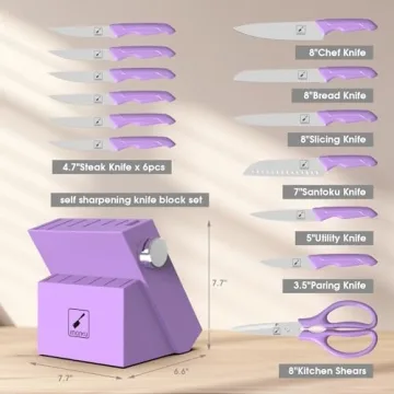 imarku Lavender Kitchen Knife Set - 14 PCS Professional