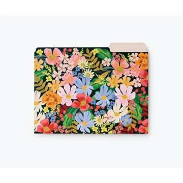RIFLE PAPER CO. Marguerite Assorted File Folders, Stay Organized with Our Stylish and Sturdy File Folders, Set of 6 Folders Includes 2 of Each Design and 12 Handy Adhesive Labels