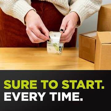 Scotch Sure Start Packing Tape, Clear, Holiday Wrapping Tape with Quiet Unwind and Easy Start, 1.88 in. x 38.2 yd., 2 Tape Rolls and 1 Dispenser