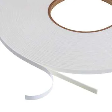 3 Rolls Double Sided Foam Tape PE Roll Double Faced Sponge Adhesive Mounting Tape(1/4 Inch by 50 Feet,White)