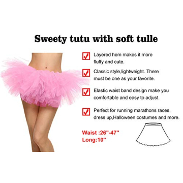 Retro Pink Tutu 5 Layered Ballet Fun Run Skirt LED Lights