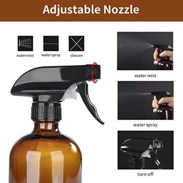 HOMBYS Amber Spray Bottles - Refillable 16 oz Eco-Friendly Containers