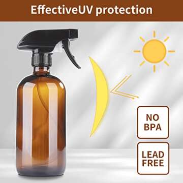 Durable HOMBYS Amber Spray Bottles - 16 oz Refillable Help