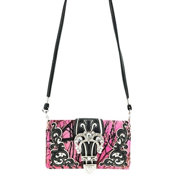 Stylish Justin West Camouflage Purse with Matching Wallet