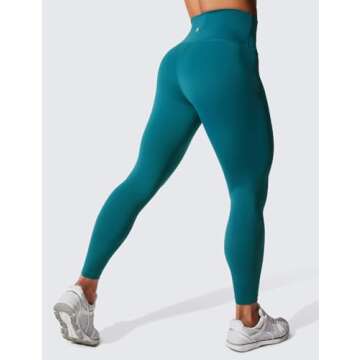 CRZ YOGA Women's Hugged Feeling Compression Leggings 25 Inches - Thick High Waisted Tummy Control Wo...