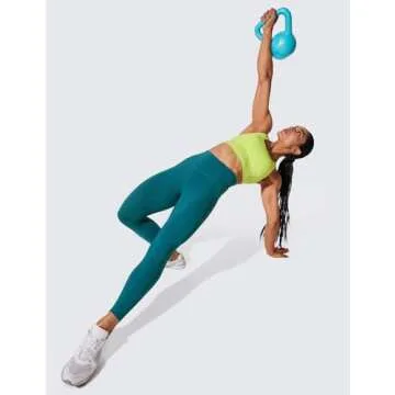 CRZ YOGA Women's Hugged Feeling Compression Leggings 25 Inches - Thick High Waisted Tummy Control Workout Pants Tights Green Jade X-Small