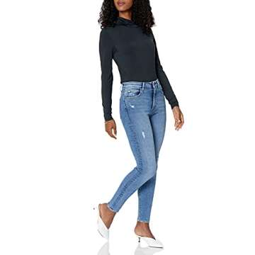 The Drop Women's Phoebe Long-Sleeve Turtleneck Second Skin T-Shirt