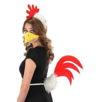 Delightful Chicken Plush Tail Costume Accessory for Adults and Kids
