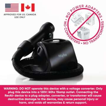 RevAir Reverse-Air Hair Dryer - Innovative Quick-Drying Hair Dryer for Curly, Wavy & Straight Hair - Revolutionary Reverse Blow Dryer -Hairdryer to Reduce Heat Damage & Styling Time