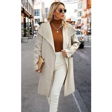 Stylish ECOWISH Women Sweater Cardigan - Knit Coat 2024