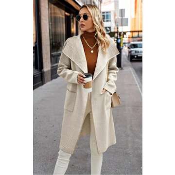 Stylish ECOWISH Women Sweater Cardigan - Knit Coat 2024
